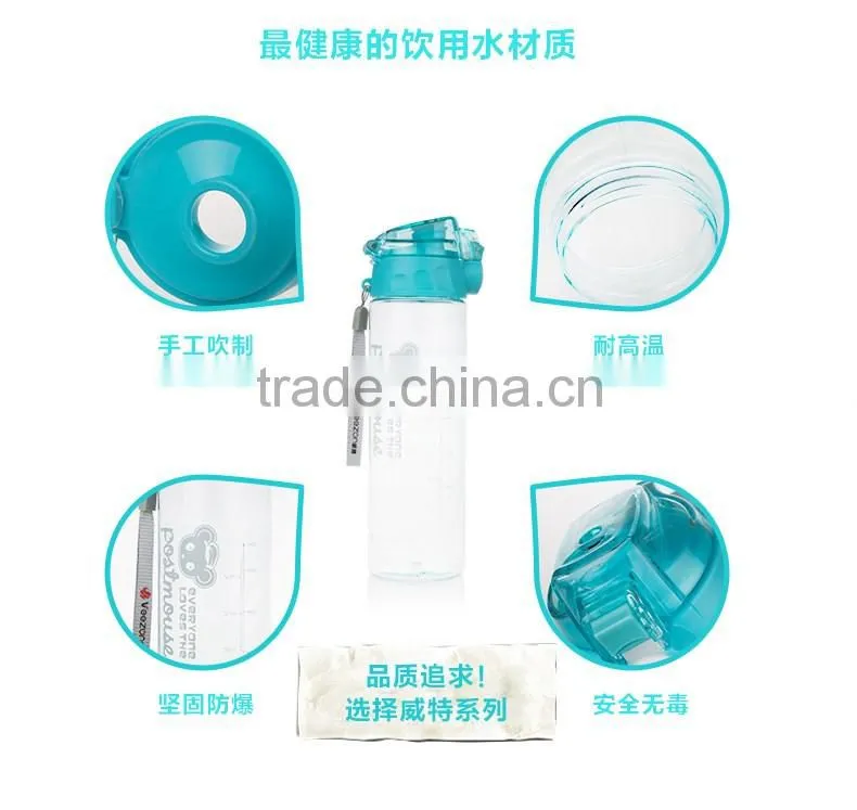 travel bottle/bpa free water bottle/plastic sports bottle with straw