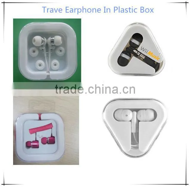 custom logo earphones/for cheap disposable airline train bus/ travel earphone in plastic box