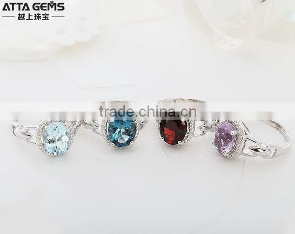 Latest beautiful 925silver ring narutal gemstones ring