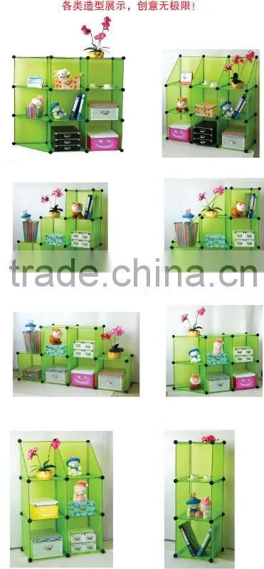6 cubes+2half folding plastic diy decorative storage shelf