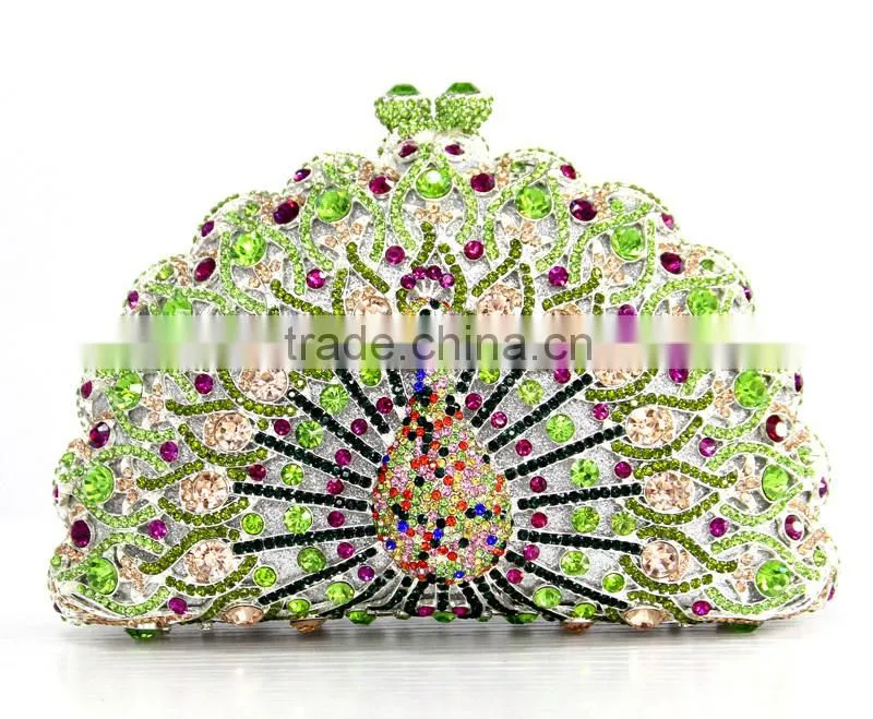 peacock love latest ladies clutch purse india clutch bag for wedding /evening party