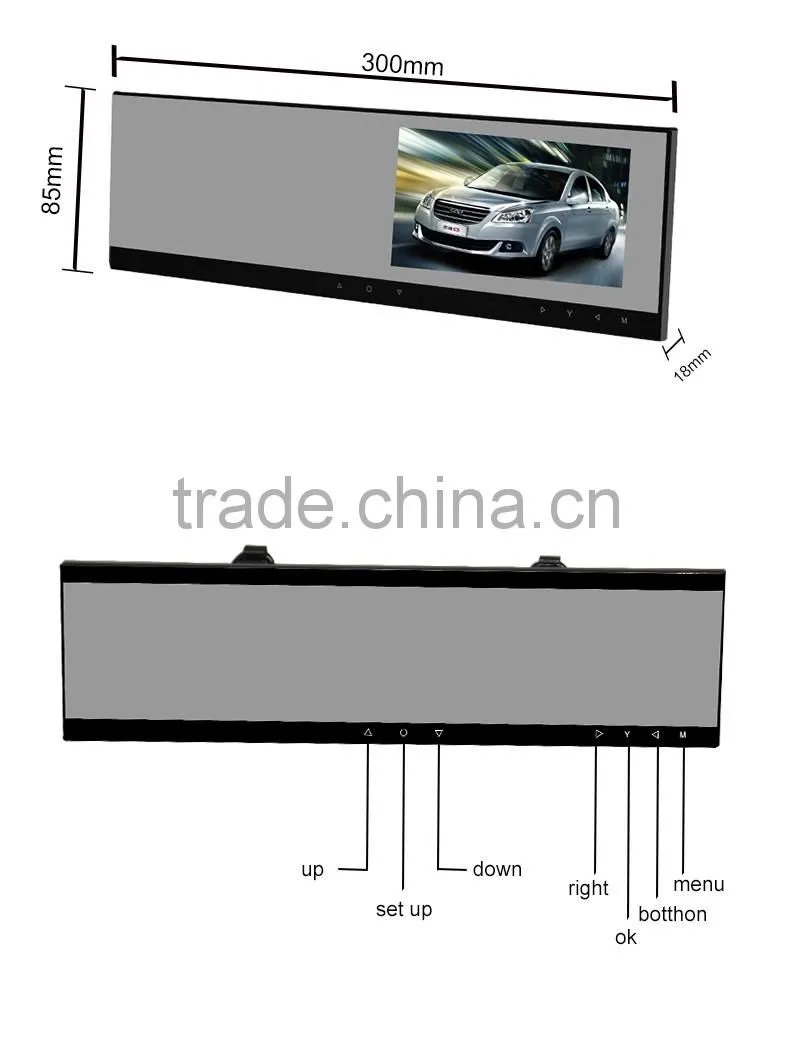 4.3 inch car rearview mirror dvr for bmw car rearview mirror dvr