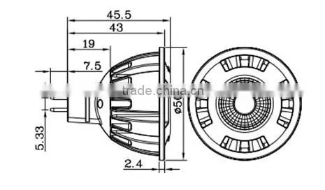 LED COB Spotlight,1 x 3W Ultra Bright COB, AC/DC12V, Halogen Equivalance 35W,3W GU5.3 LED Bulb Lighting