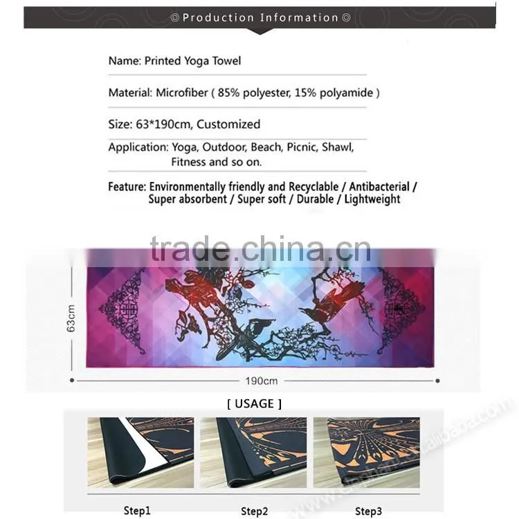 Quick dry China Supplier Sports Travelling Recyclable Customized yoga towel