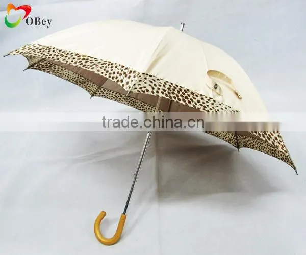 Manual Open Rain Umbrella with Wooden Handle