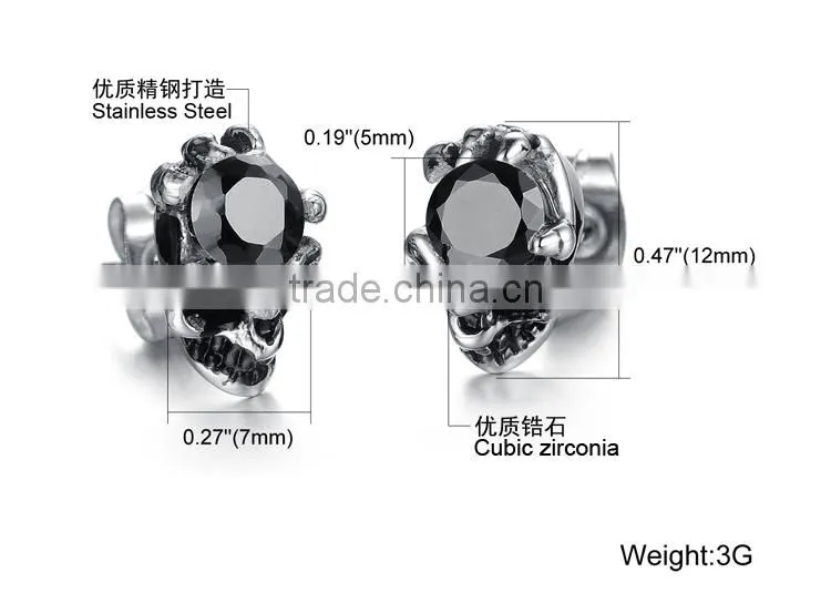 Hight Quality CZ 361l Stainless Steel Jewelry Earrings For Men