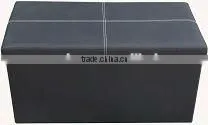 Luxury!Black PU Leather foldable storage ottoman whit buttons