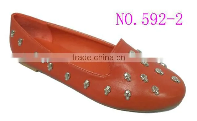 Comfortable new style lady flat shoe with skull