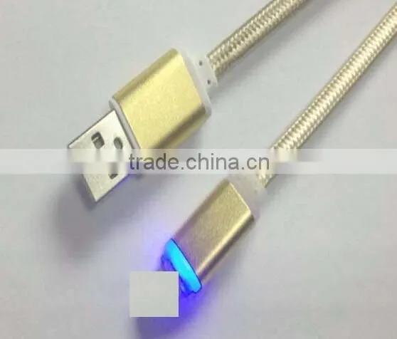 XO metal data cable with embedded LED flash light for Apple
