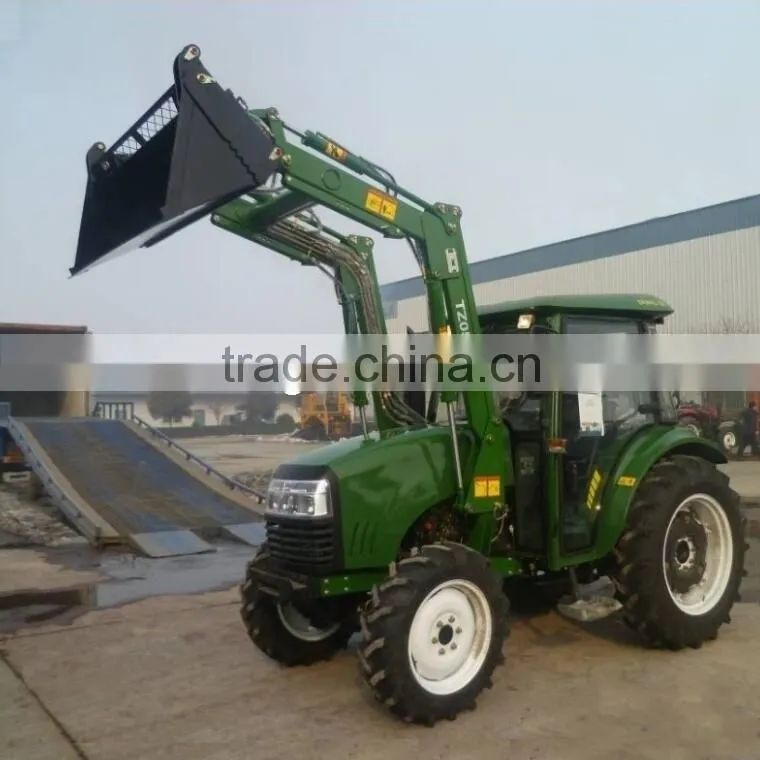 High quality DQ554 55HP 4WD farm tractor with TZ-5 Front end loader and LW-7 backhoe for sale