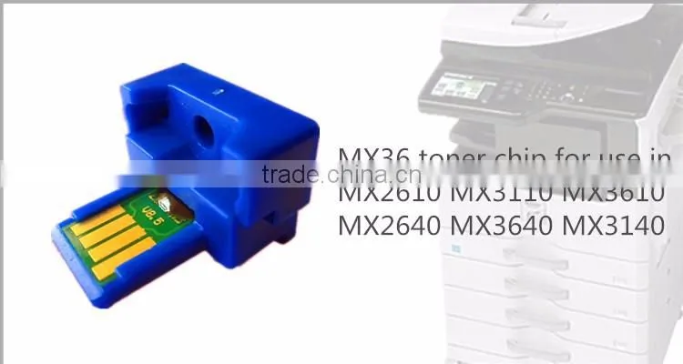 New mx2640 mx3640 mx3140 toner cartridge MX36 chip for sharp
