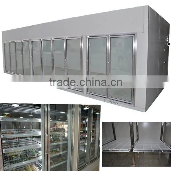 Supermarket glass door freezer / glass door display cold room