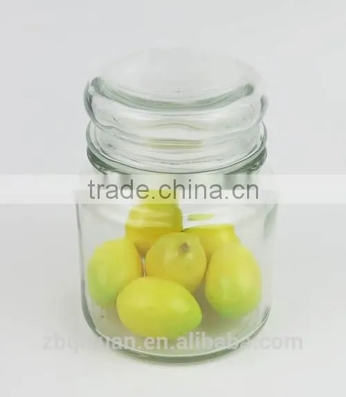 Round Clear Glass Candle Jar with Glass Lid