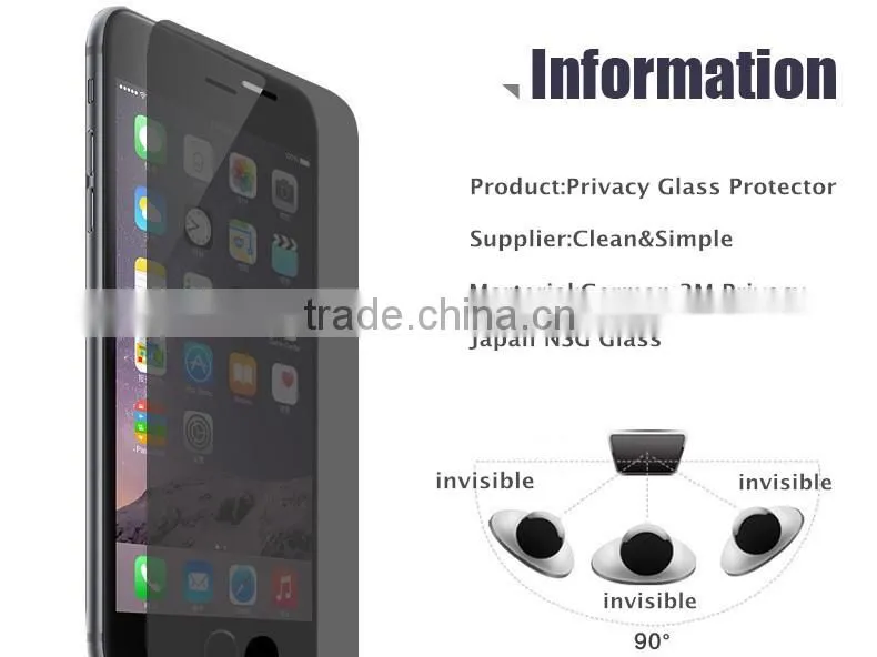 Factory Price Wholesale Privacy Superhard h9 Tempered Glass Film Screen Protector For iphone 6