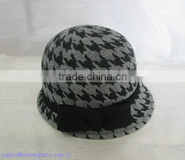 Wool Felt Hats Ladies Winter Hat Black Bucket Church Hat