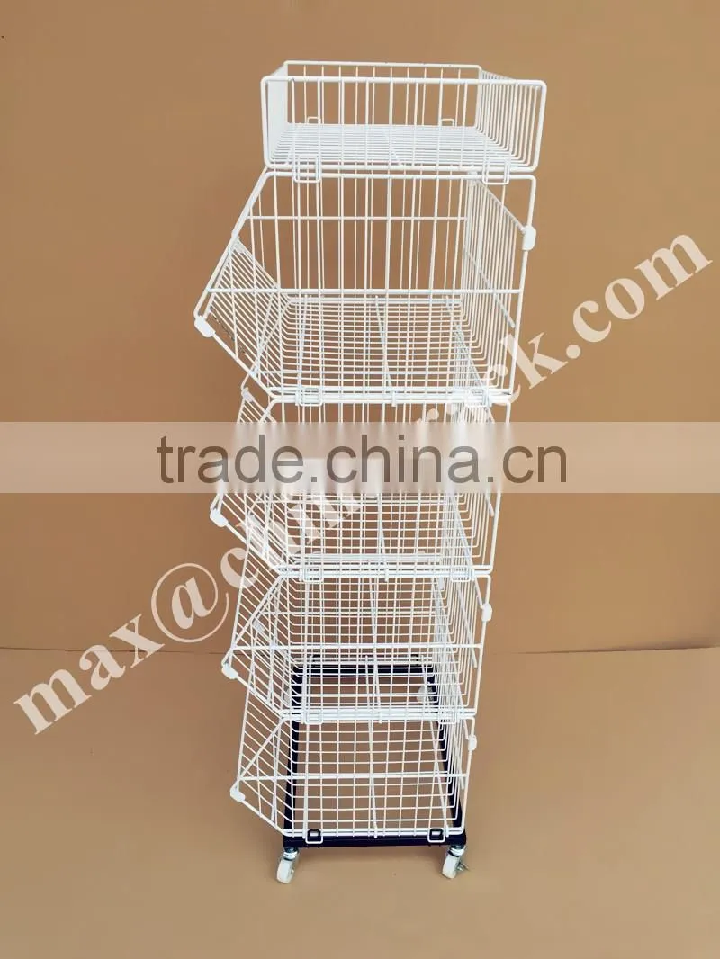 Tier Folding Snack Wire Basket Display Rack