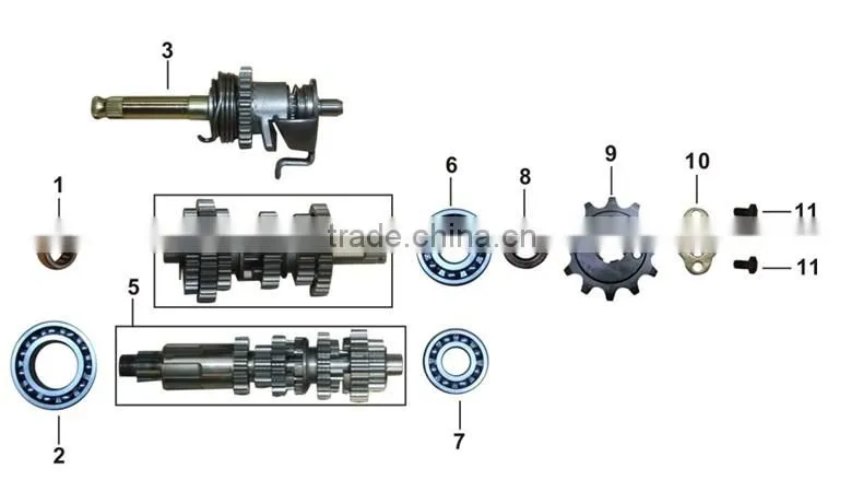 Motorcycle camshaft chain sprocket engine bearing for TC200