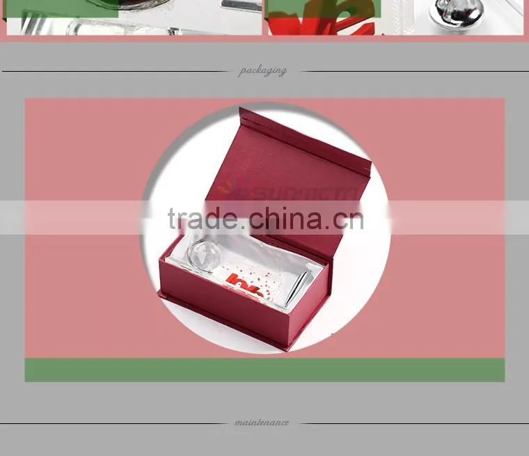 Fashion decoration for wedding and home globe & pen set blank 3D sublimation crystal photo frame