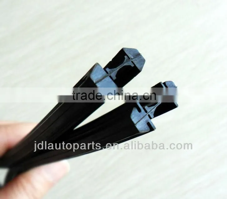 Rubber refill for windshield wiper blades