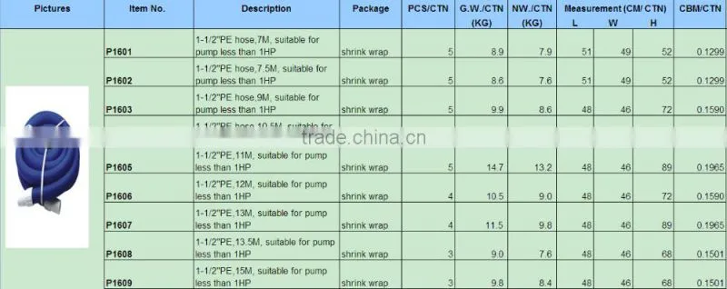 Premium Pool Vacuum Hose with Swivel Cuff, 35ft by 1-1/2" P1604