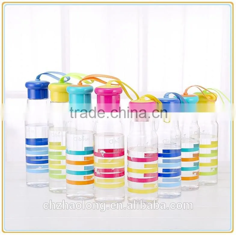 2016 cheap plastic clear water bottle with strip for sale