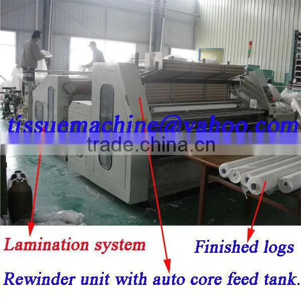 Easy Operation Embossing Peforating Laminating High Speed Automatic 1575mm Toilet Paper Rewinding Machine