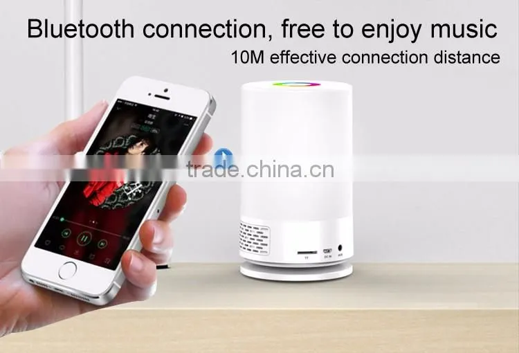 High quality mini night light bluetooth speaker 2016, smart touch led bluetooth speaker lamp with fm radio