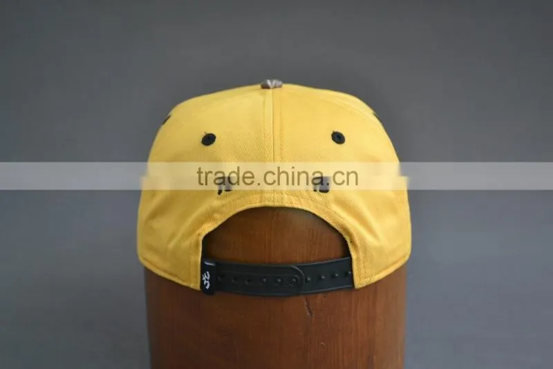 Hot style yellow flat brim cap and flat cap wholesale