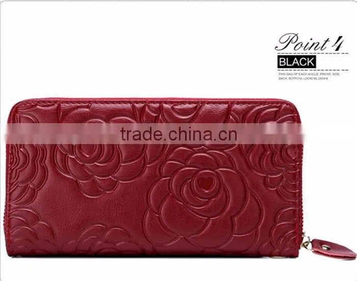Custom Print Leather Wallet New Design Zipper Women Wallets with Card Slots