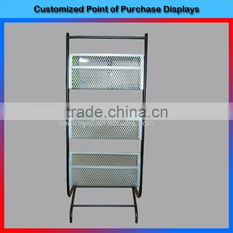 custom design floor standing metal newspaper stand