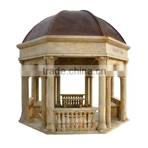 High Quality Carved White Marble Column Gazebo
