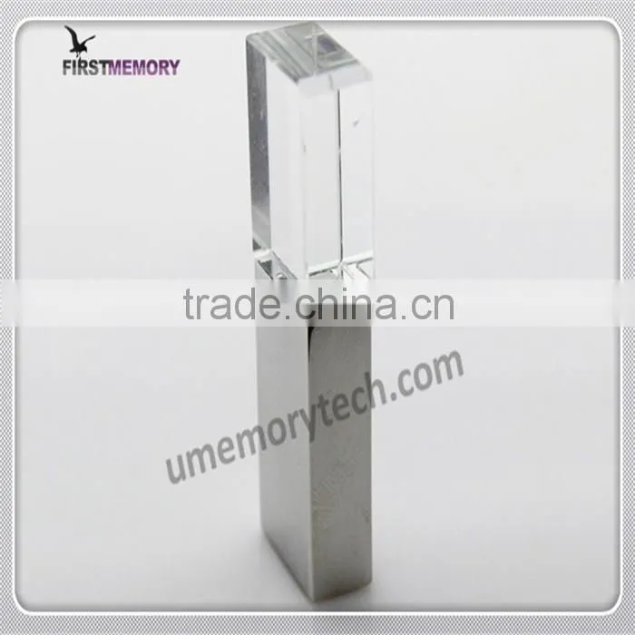 Crystal Glass usb 2.0 memory flash stick storage capacity of pen drive 64gb