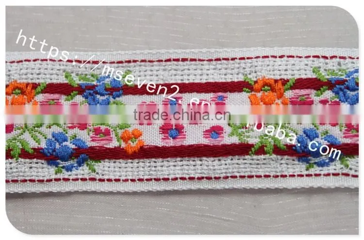 Newest design ethnic jacquard 1.25 inch nylon webbing for garment