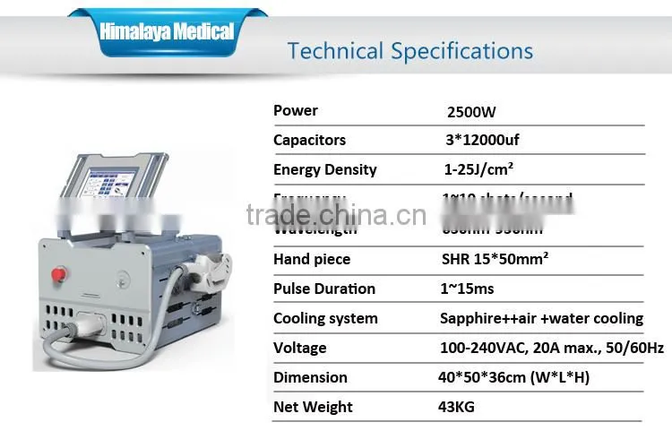 CE Approval Best Supplier SHR OPT IPL Hair Removal