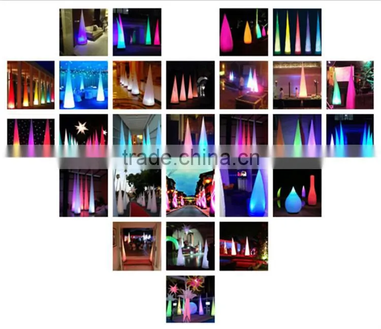 Cheapest product advertising inflatable cones with led With logo