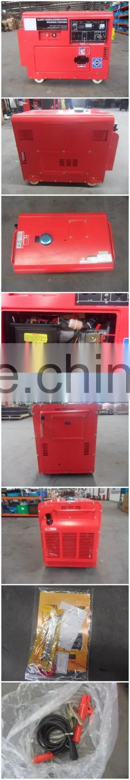 180A High Quality Silent diesel welding generator with 186FA engine