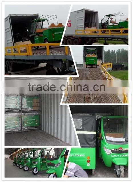 Bajaj style gas & oil powered tricycle for passenger for African market