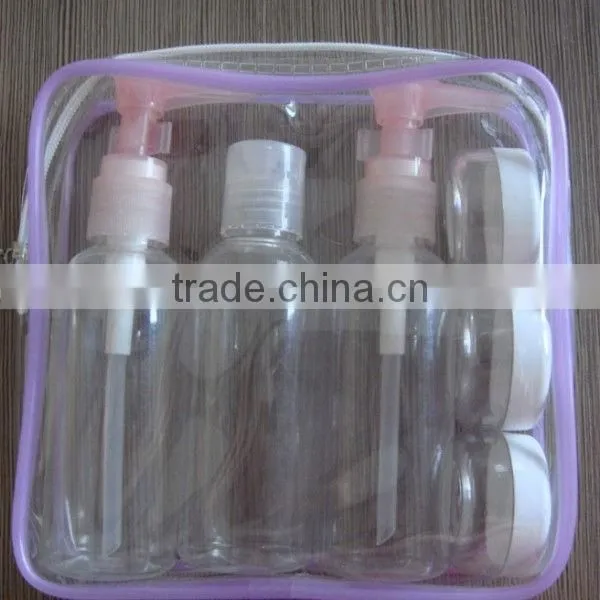 2014 best sell plastic travel bottle set for cosmetic
