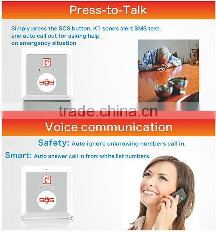 elderly care Emergency Call alarm System gsm auto dialer