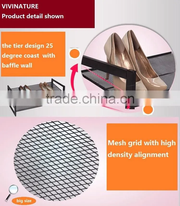 Vivinature shoes storage rack, shoes rack with mesh metal style