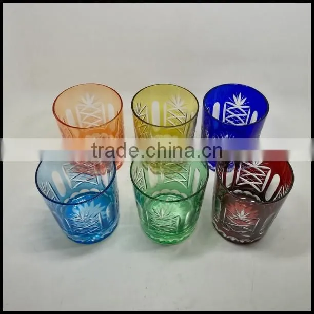 2017 trendy hand cut to clear wine glass drinking tumbler