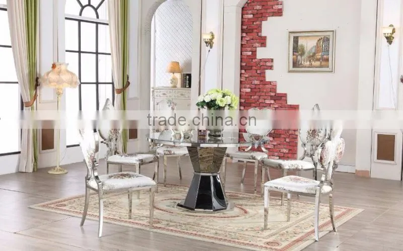 Foshan furniture European stainless steel chairs for living room