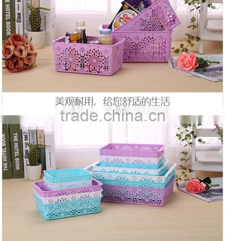 N515 Home Organization Storage Manufactory Hollow Out Plastic Storage Box Big Storage Holder