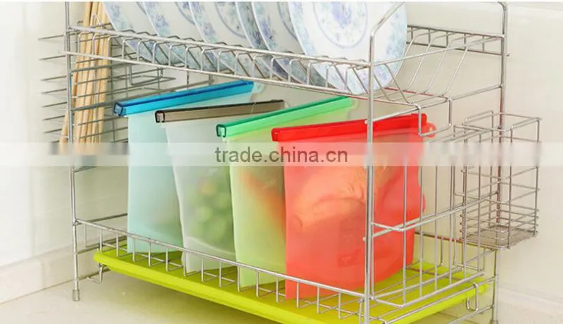 Wholesale Stock Portable Silicone Food Seal Freshness Protection Bag