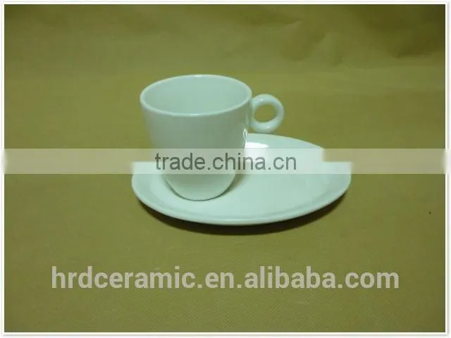 2014 new design 2pcs white cup and dish/porcelain set