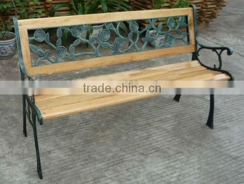 Classic Wooden And Cast Iron Garden Bench