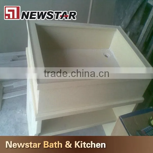 Chinese A quality polished beige quartz countertops