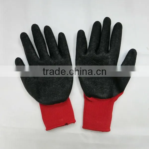 Crinkle Latex Coated Nylon Safety Gloves