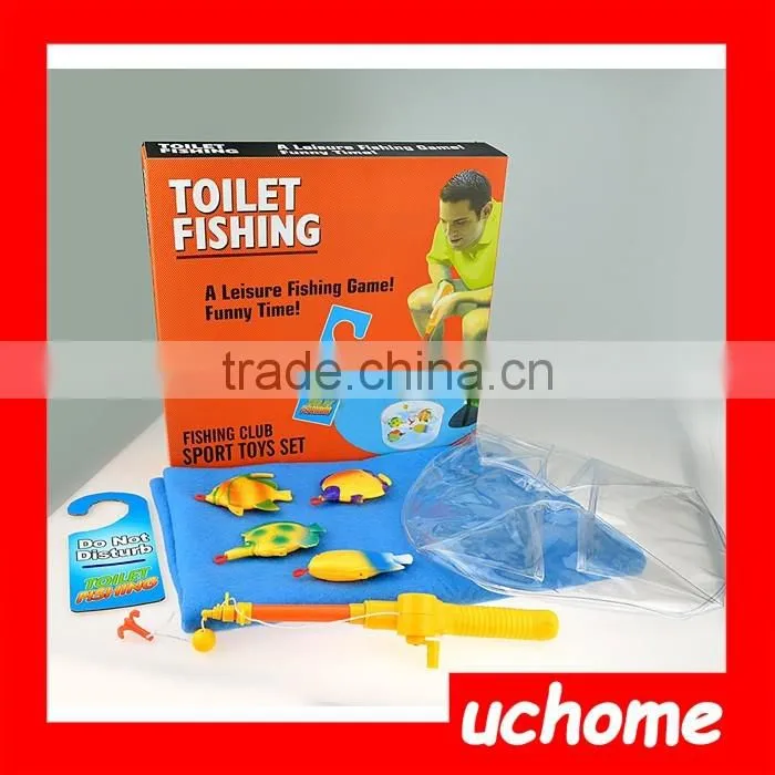 UCHOME Toilet Bathroom Fishing Game Funny Gadget Funny Toys Prank Perfect Gift for Fishing Lovers Shooting Cartoon Fishing Game