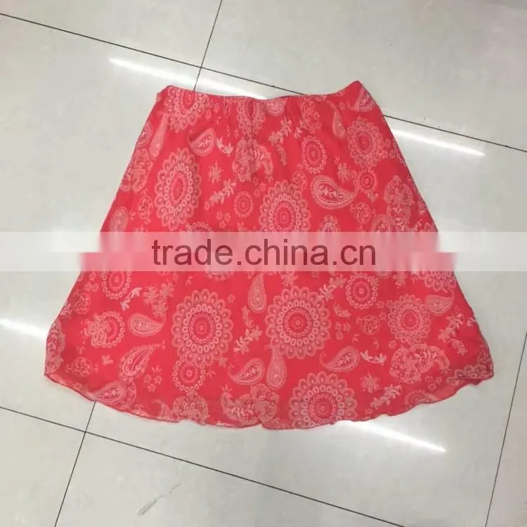 Ladies cheap stocklots printed short skirt